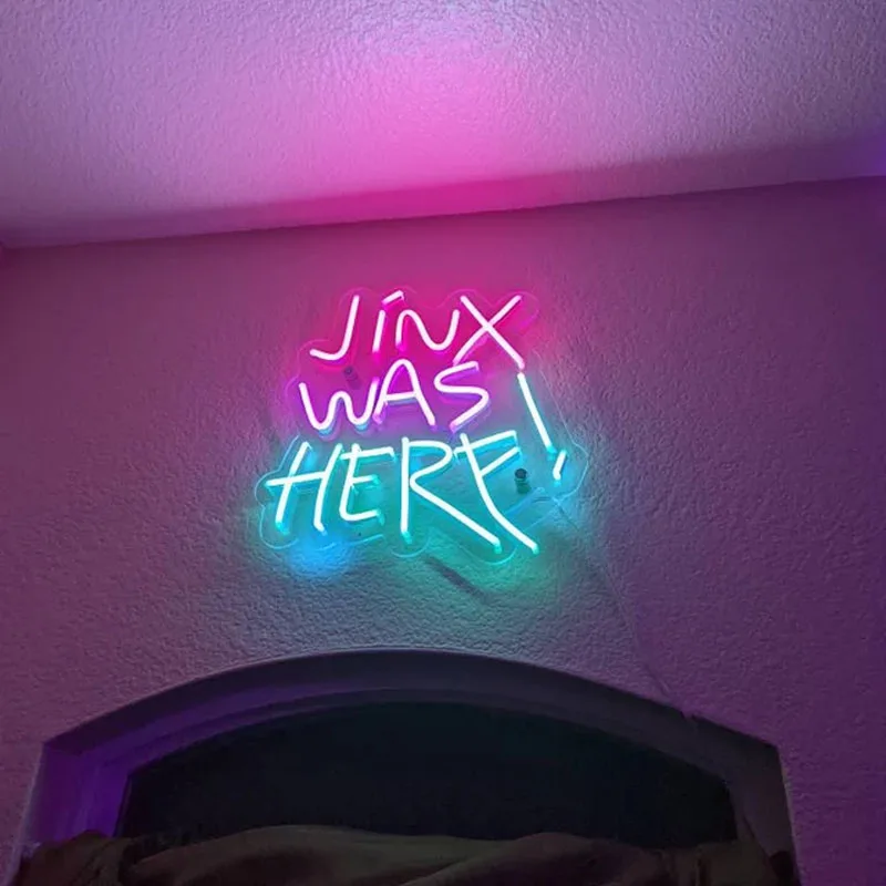 Jinx Was Here Arcane - LED Neon Sign, cartoon Neon Sign, cartoon Character, Neon Game Zone,cartoon led sign,cartoon light sign,