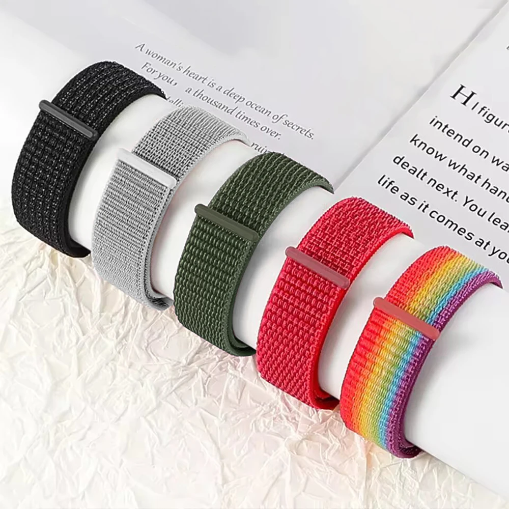 20mm 22mm Band for Samsung Galaxy Watch 7 FE 6 5 4/5pro/4 6 Classic/active 2 Nylon Loop Sport Bracelet Amazfit Bip 6/GTR 4 Strap
