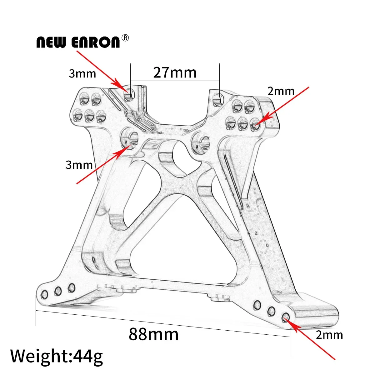 NEW ENRON Alloy Front / Rear Shock Tower #6838 #6839 for 1/10 RC Car Traxxas Slash Rustler 4X4 (67064-1) Stampede