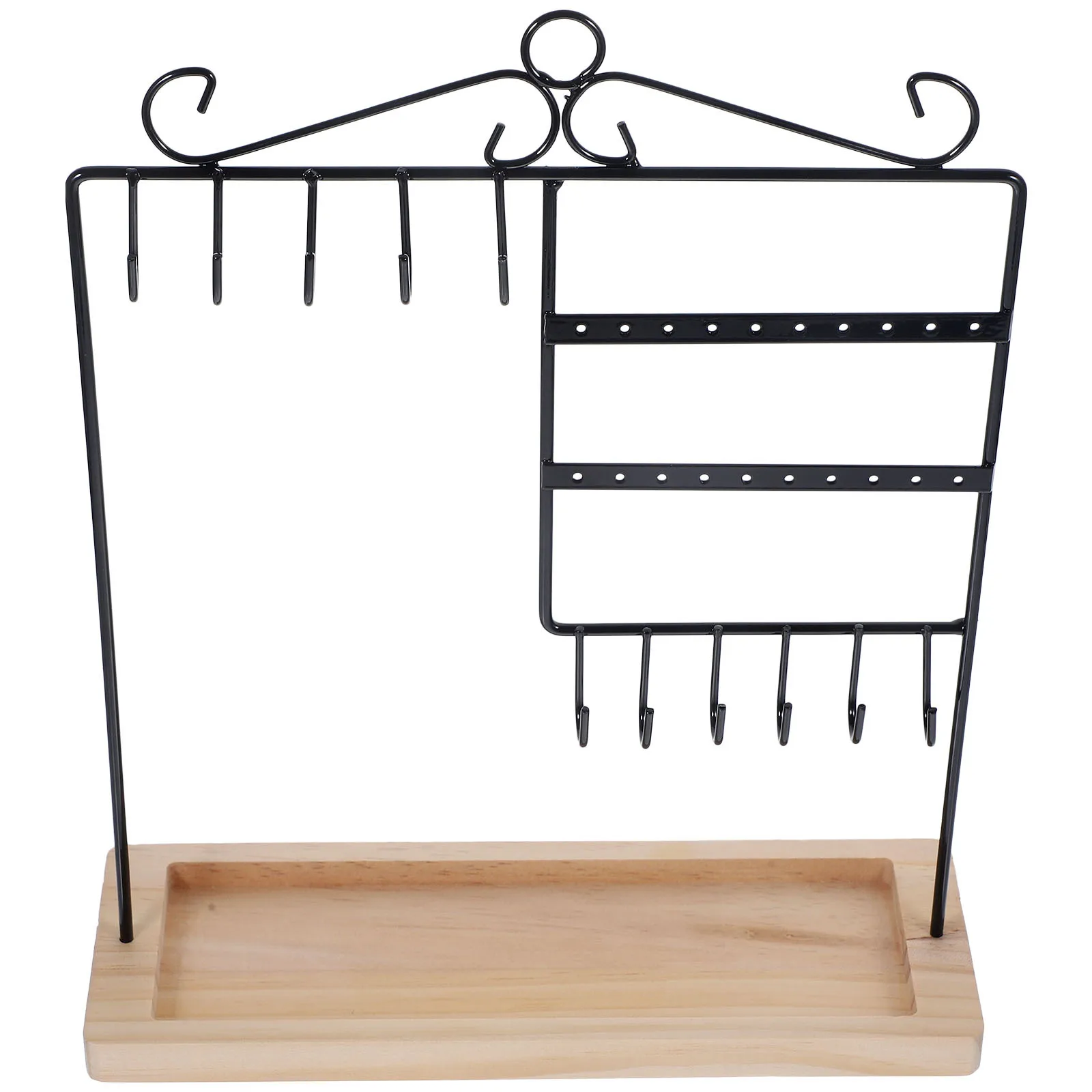 مجوهرات عرض موقف علبة خشبية حامل القرط رف الحديد قلادة سوار التخزين المنظم حامل ملحقات ديكور المنزل