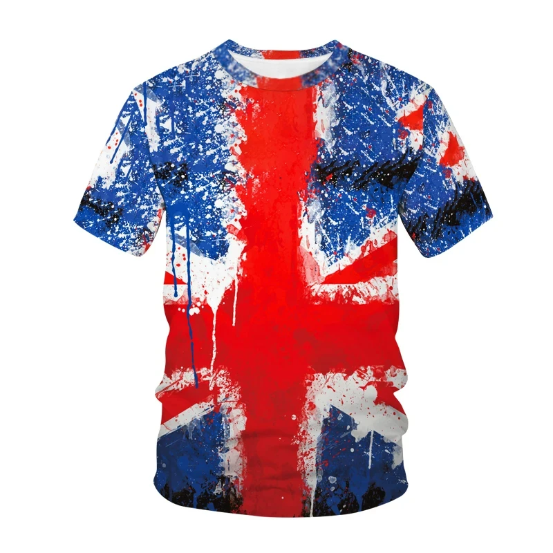 Union Flag 3D Printed T-Shirts for Men and Women Boys and Girls Hip Hop Fashion T-Shirts UK T-Shirts Harajuku Clothing Summer