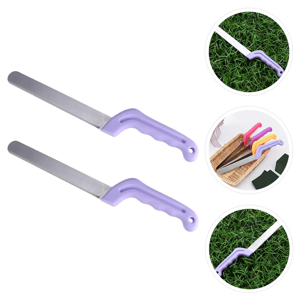 

1pc Flower Art Purple Plastic Handle Steel Blade Cutting Mud Cakes Fruits Multi-purpose Tools Wedding Party