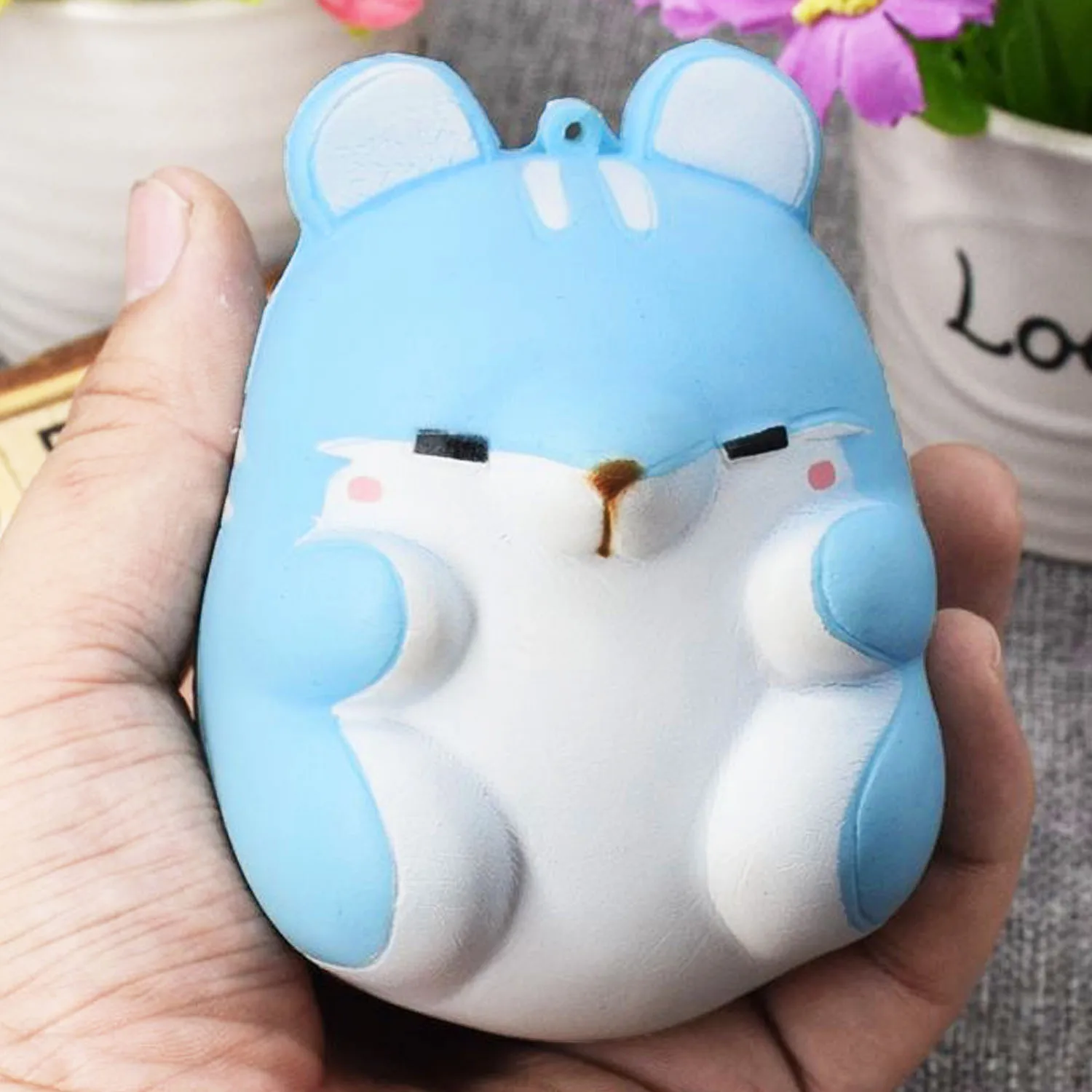 Besegad Cute Kawaii Slow Rising Soft Squishy Hamster Squishies Cartoon Animal Squeeze Squish Toy for Relieves Stress Anxiety