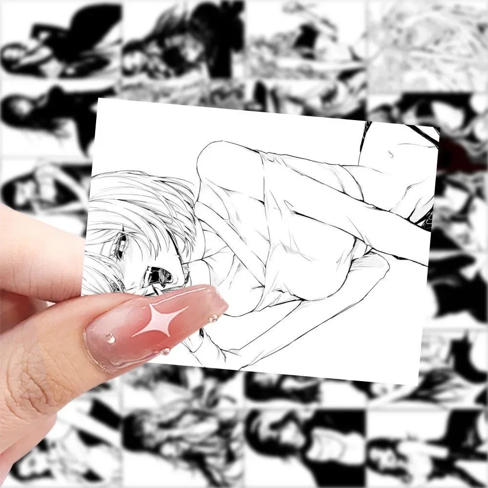 60 black and white beautiful girl creative stickers ins laptop iPad account decoration DIY new waterproof stickers