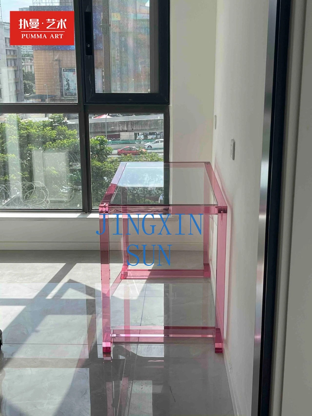 Acrylic transparent color table computer tab workbench household simple Internet celebrity writing desk rectangular study tabl