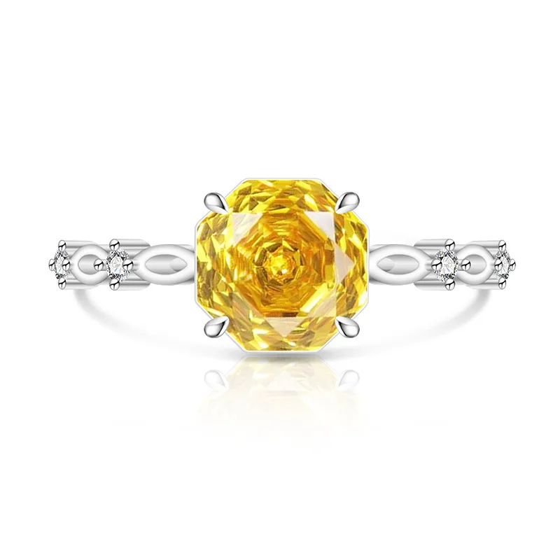 Women's 925 Sterling Silver Rose Cut Diamond Ring