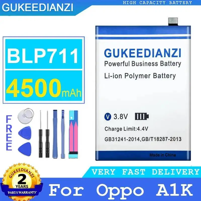 

Аккумулятор для мобильного телефона BLP711, высокая совместимость с Oppo A1K, 4500 мАч, безопасный