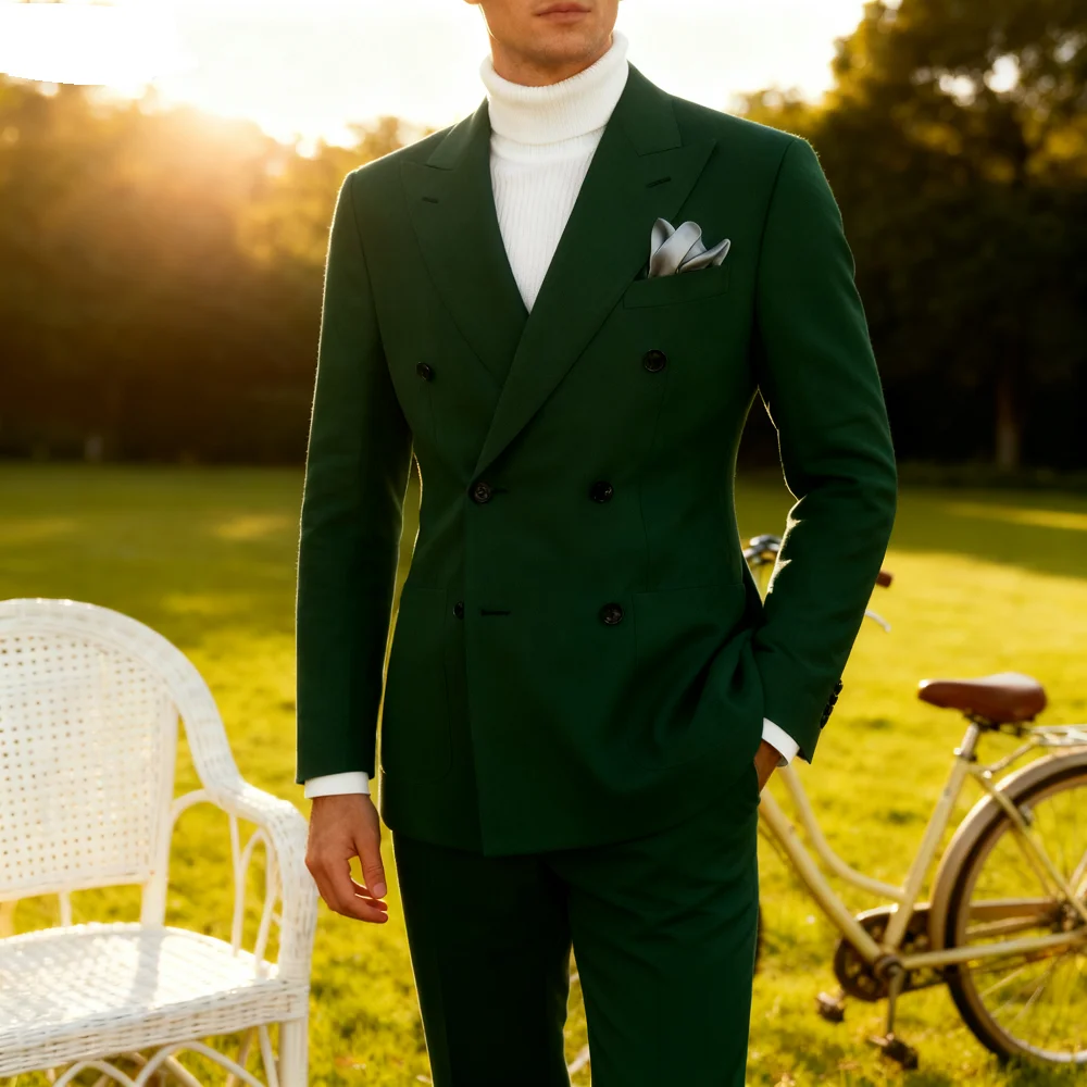 

Мужская свадебная официальная куртка, приталенный двубортный деловой пиджак с лацканами, элегантная верхняя одежда для мужчин