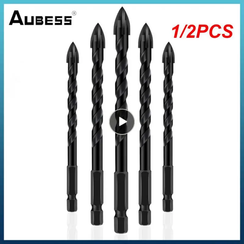 1/2PCS 3-12mm Multifunctional Cross Hex Tile Drill Bits Set For Glass Ceramic Concrete Hole Opener Brick Hard Alloy Triangle Bit