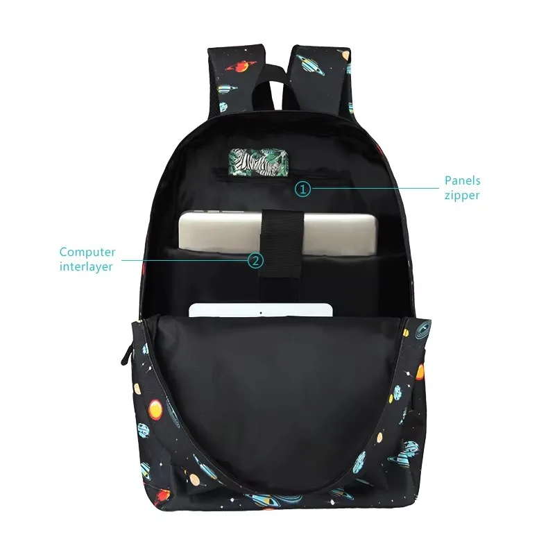 Customize Your Name Image  Backpack Children Shoulder School Bag Fashion Boy Girl Backpack For  Travel Large Capacity Bag