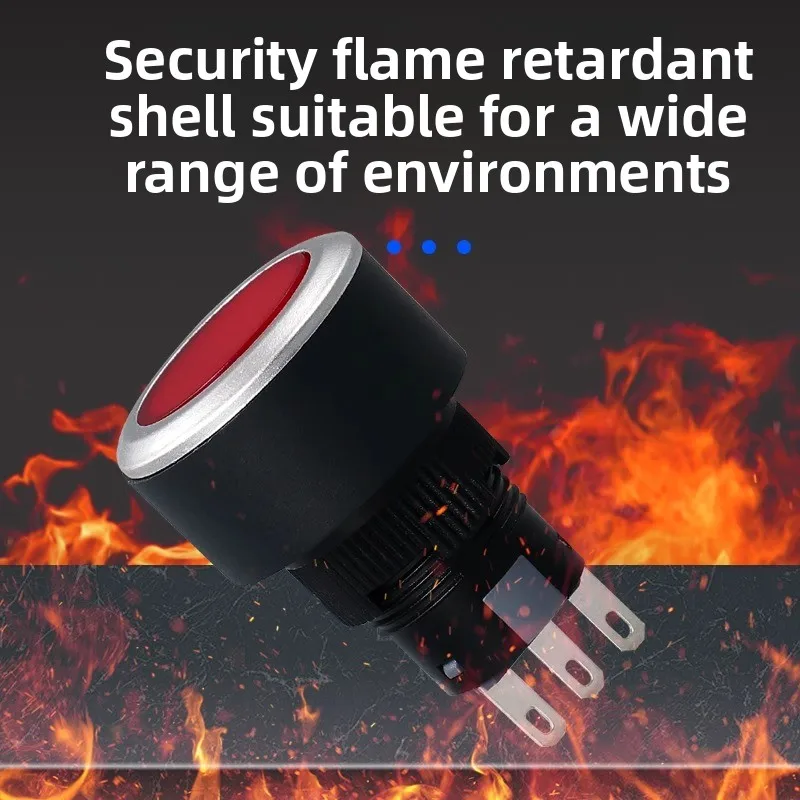 LA22 Plastic Start Stop Push Button Switch Momentary Latching Round LED Illuminated Power Switch for Industrial Control Panel