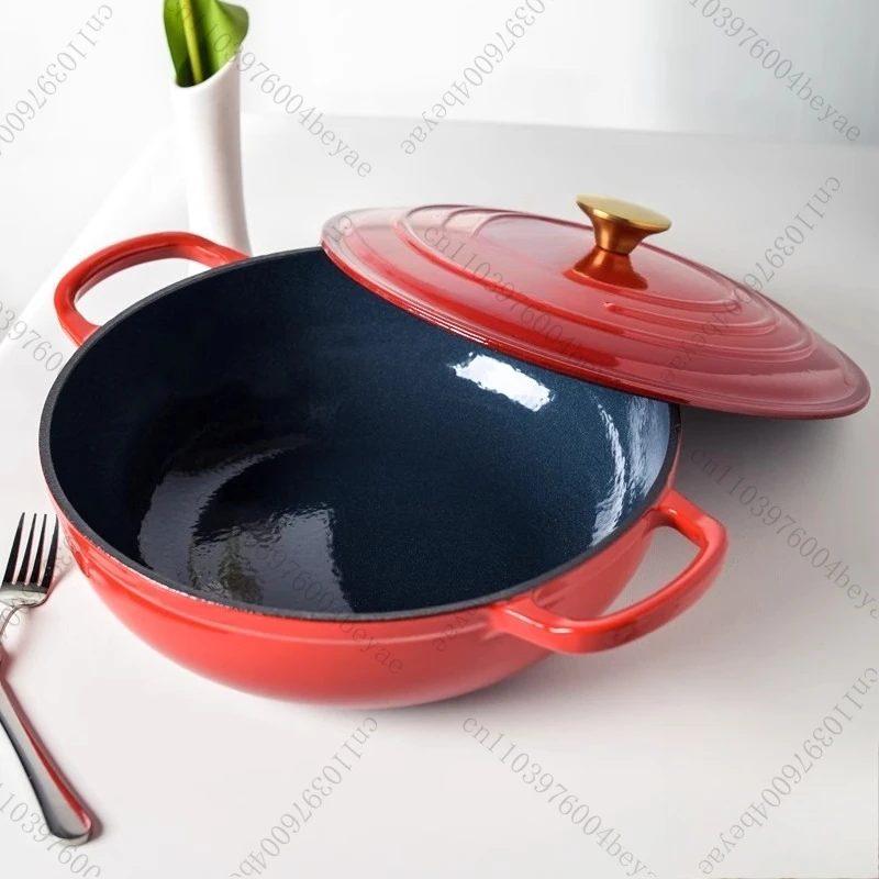 

Enamel Pot Cast Iron Pot Stew Pot Multifunctional Stew Household Soup Non-Stick