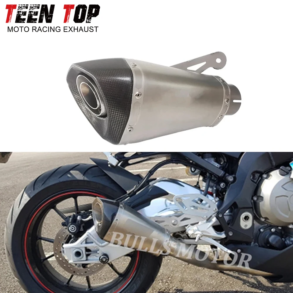 Universal 60.5MM Motorcycle Exhaust System For BMW S1000RR S1000 RR S1000R Exhaust Muffler Modified Carbon Fiber Motobike