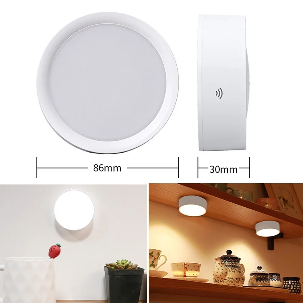 Wireless Under Cabinet Light Remote Control LED Dimmable Night Lamp Battery Powered Wall Lamp For Kitchen Closet Stairs Lighting