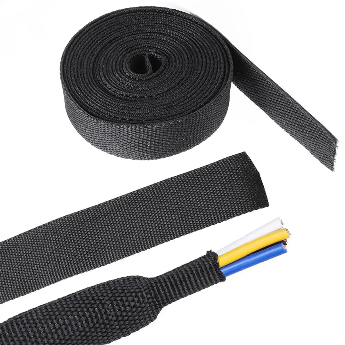 A78I 2 in 1 Heat Shrink Braided Sleeving Fabric Tubing-Perfectly Fit Irregular Shape Hose/Cable/Wire 1/2inch(12mm)