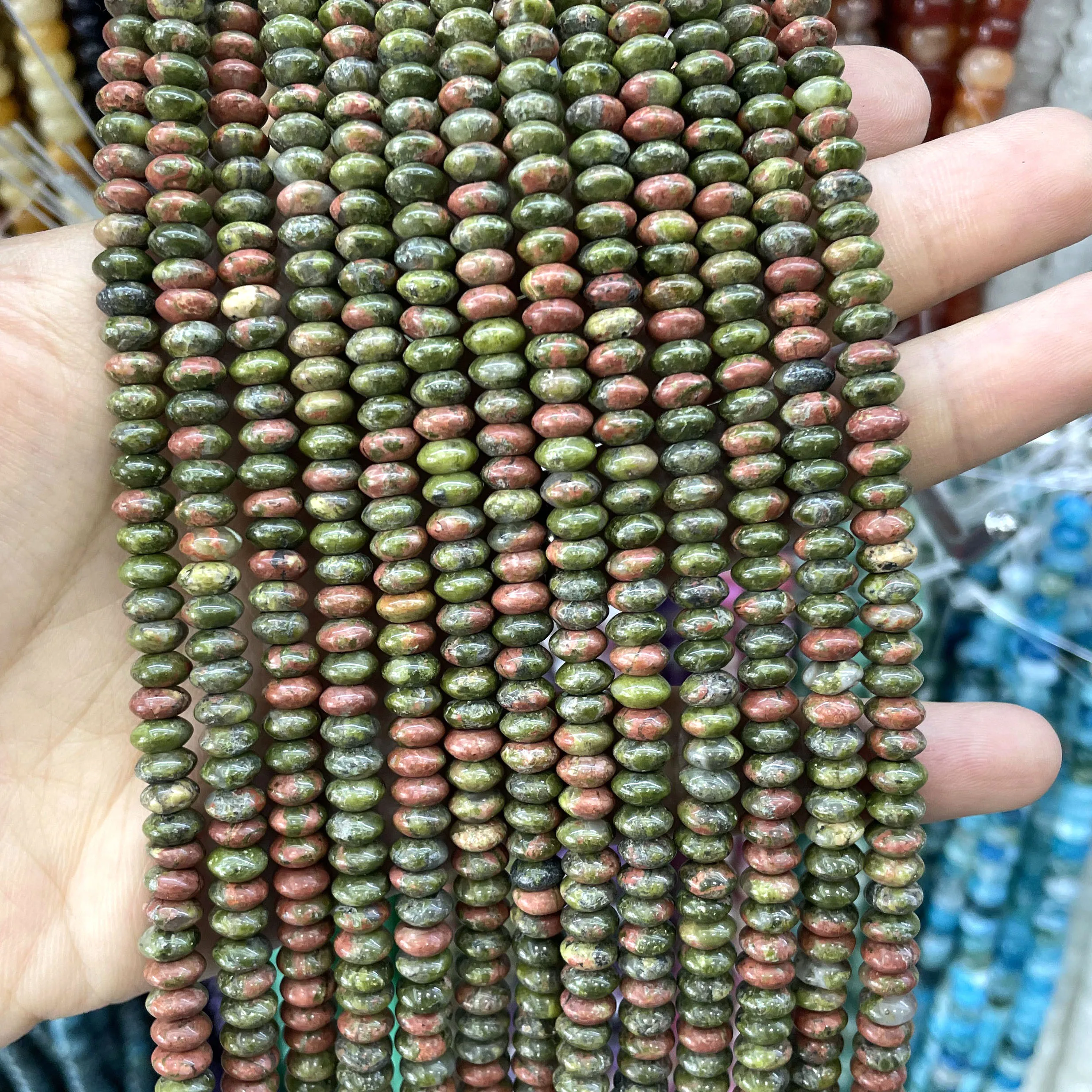 3X6MM Naturstein Rondelle Quarz Achat Türkis Runde Zwischenperlen für Schmuckherstellung DIY Armband Halskette Zubehör – Detail 19