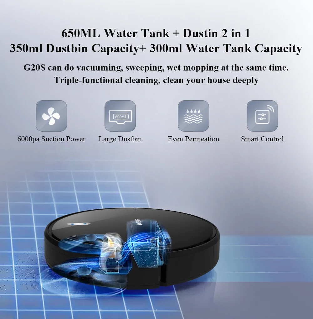 2024 Лучшая новая умная подметальная машина 3-в-1 для влажной и сухой бытовой навигации с гироскопом на батарейках