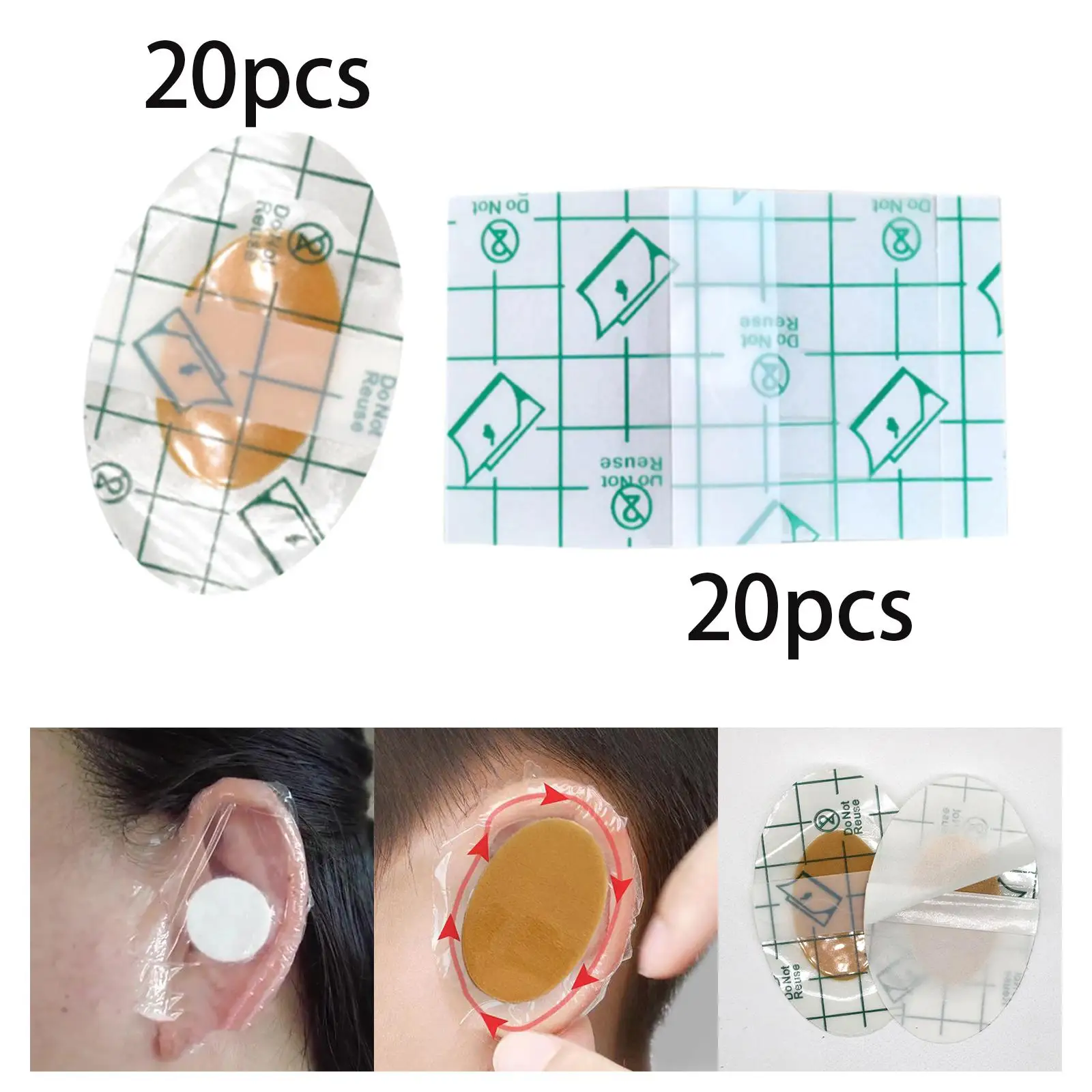 20x Baby Waterproof Ear Covers Invisible Portable Disposable Ear Protectors for Bathing Kids Infants Water Sports Snorkeling