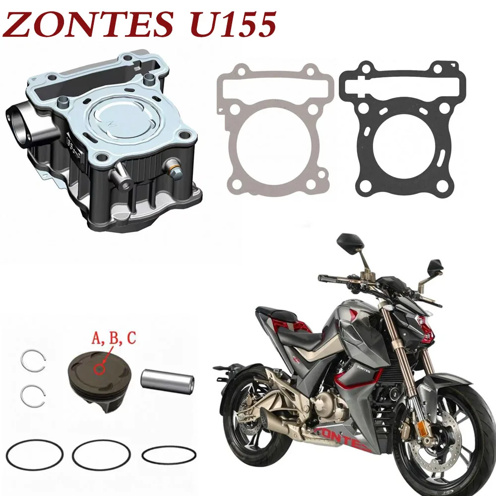 For Zontes U155 Engine Cylinder Block Cylinder Sleeve Piston Piston Ring Bearing Accessories