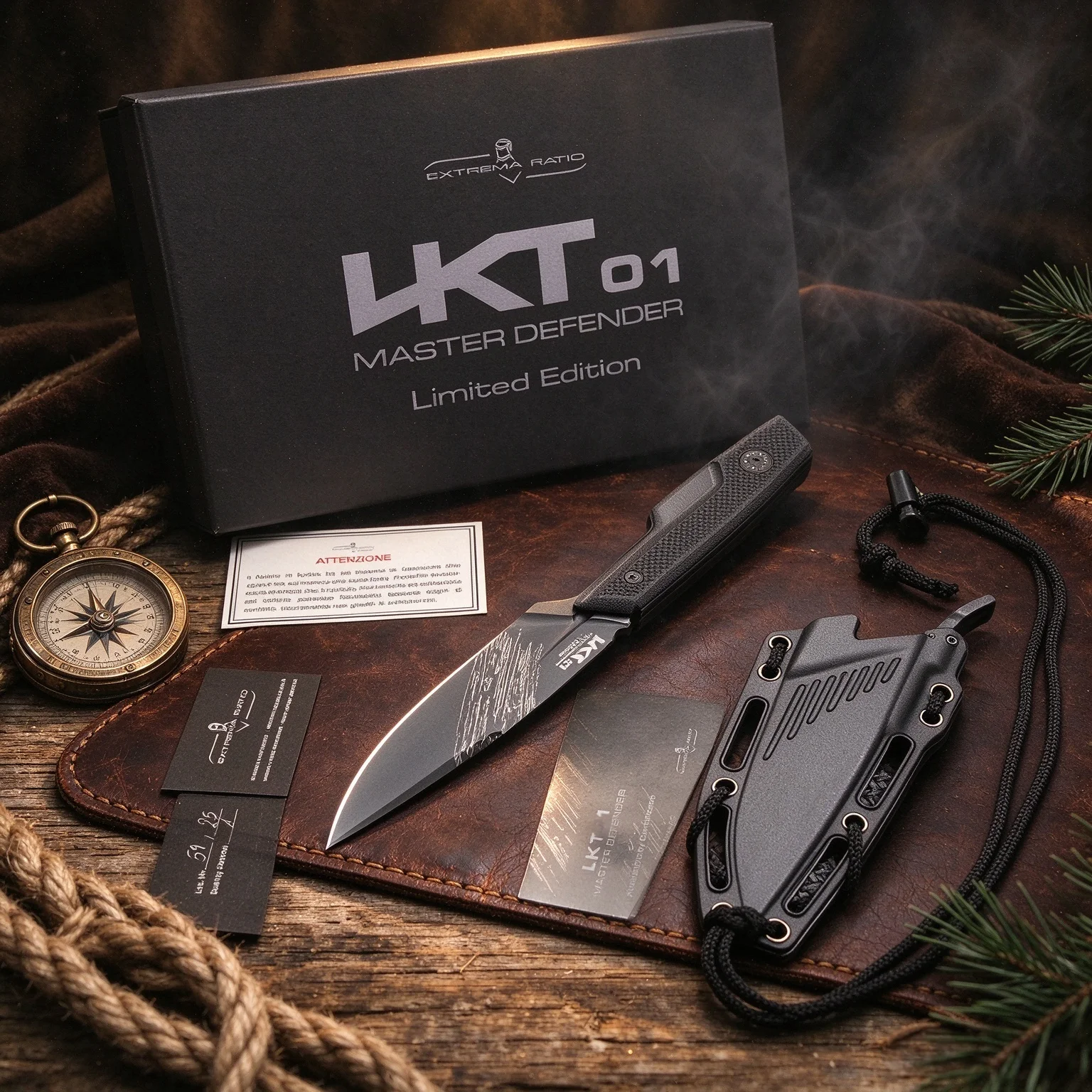 Master Defender - LKT01, AUS-8 high-hardness steel camping small straight knife, emergency knife for hiking backpacks