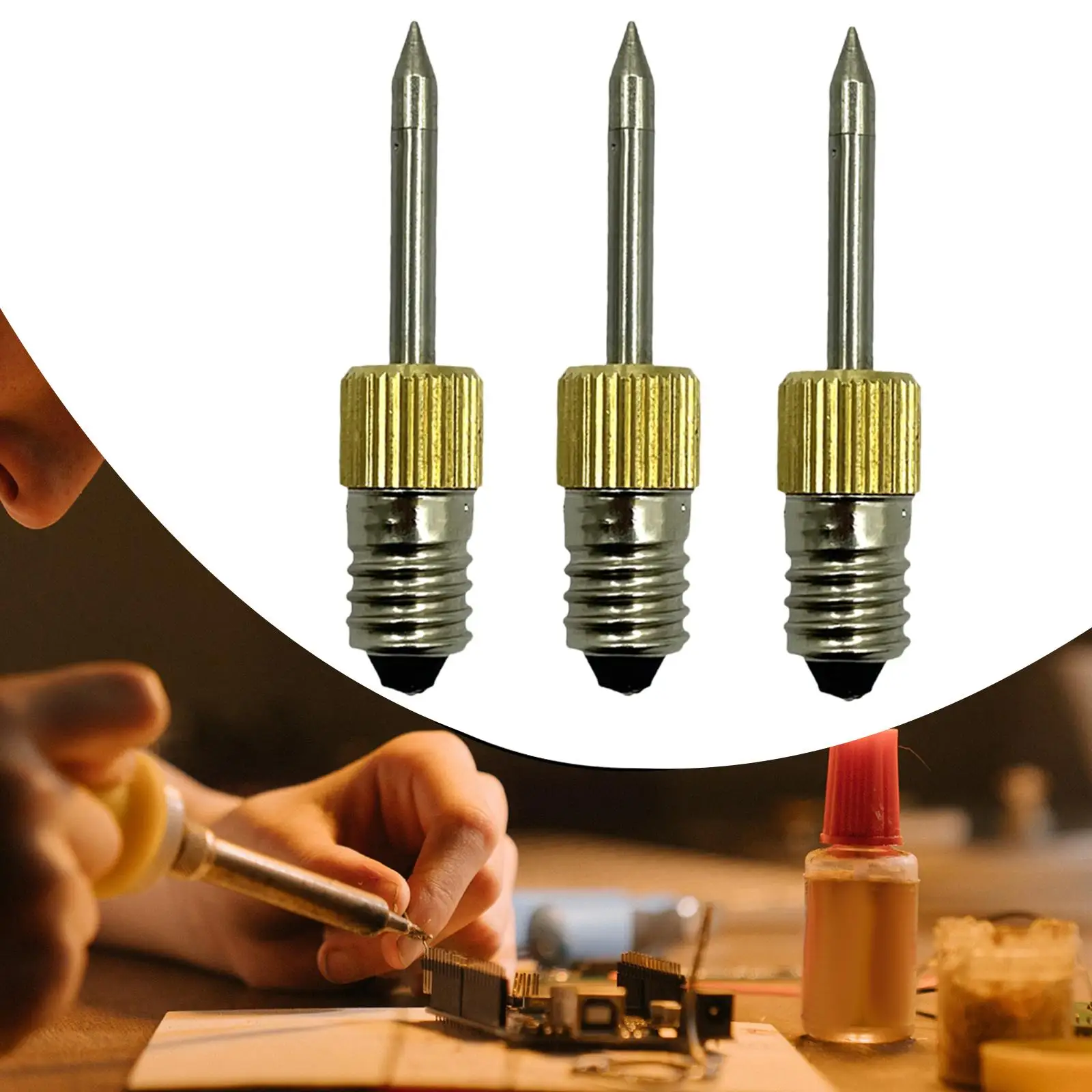 Replacement Soldering Tips USB Soldering Head Welding Soldering Tips Soldering Iron Tips for E10 Interface Welding