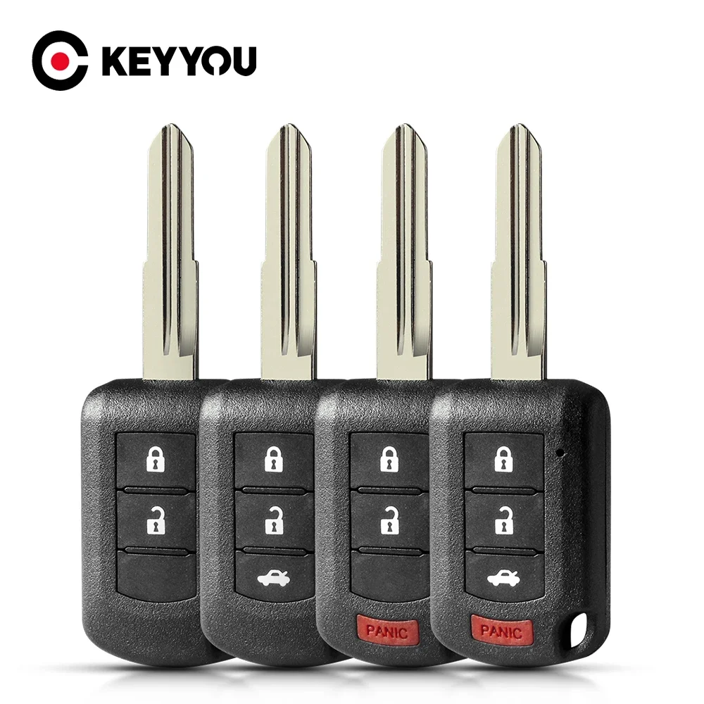 KEYYOU 2 3 4 Buttons Modified Remote Car Key Shell For Mitsubishi Eclipse Cross GK1W/2W/9W 2017 2018 2019 2020 ASX MIT11R Blade