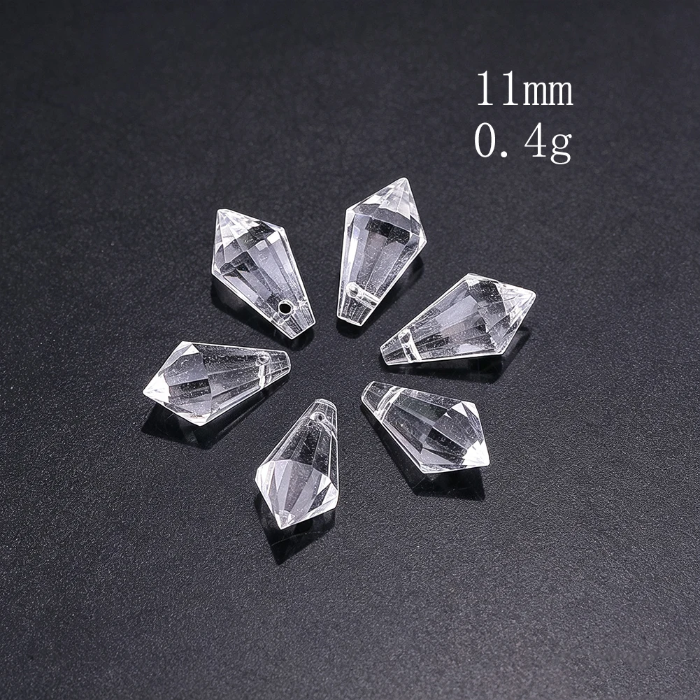 30pcs Pointed Cone Shaped Single Hole Beads Sun Catcher Handmade DIY Glass Crystal Chandelier Curtain Beading Decor Accessory
