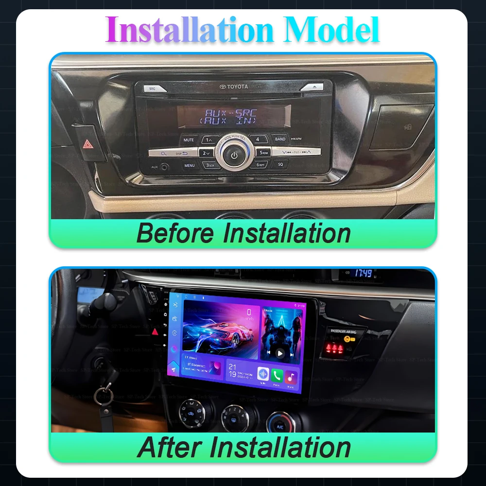 Android 16 For Toyota Corolla Altis Rhd 2014 2015 2016 Car Radio Multimedia Video Player Navigation Stereo Carplay Head Unit 5g view 2