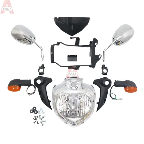 Passar för 2007-2010 Yamaha FZ6 FZ6N FZ6S Motorcykelstrålkastarsats Strålkastaraggregat Blinkersspegel FZ6 N FZ6S 2008 2009 2010 6 best sales Yamaha FZ strålkastarenhet - №6