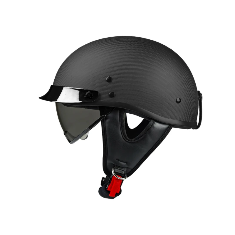 

Шлем из углеродного волокна, сверхлегкий мужской и женский винтажный мотоциклетный полушлем с педалью круизера, летний мотоциклетный скутер Harley