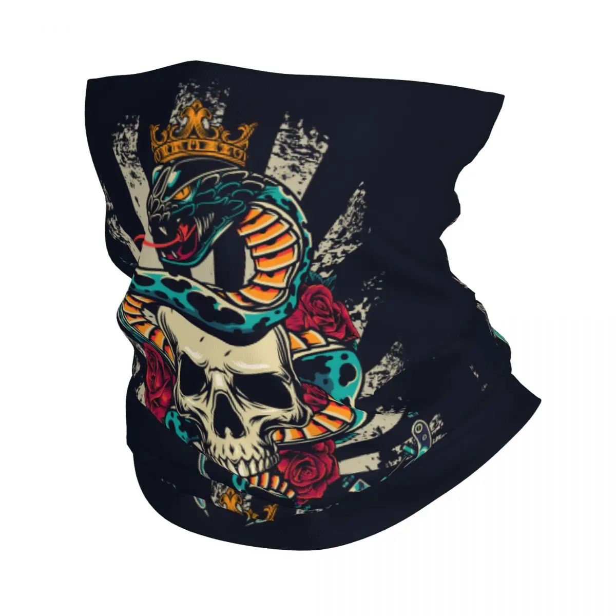 Vintage Colorful Tattoo Thin Bandana Neck Gaiter Wrap Scarf Headband Neck Cover