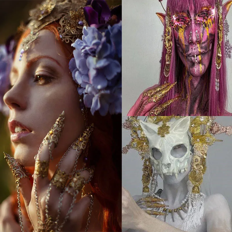 ゴシック西部地域女王長い爪インドスタイルベリーダンスブレスレットパフォーマンスショット装飾千手