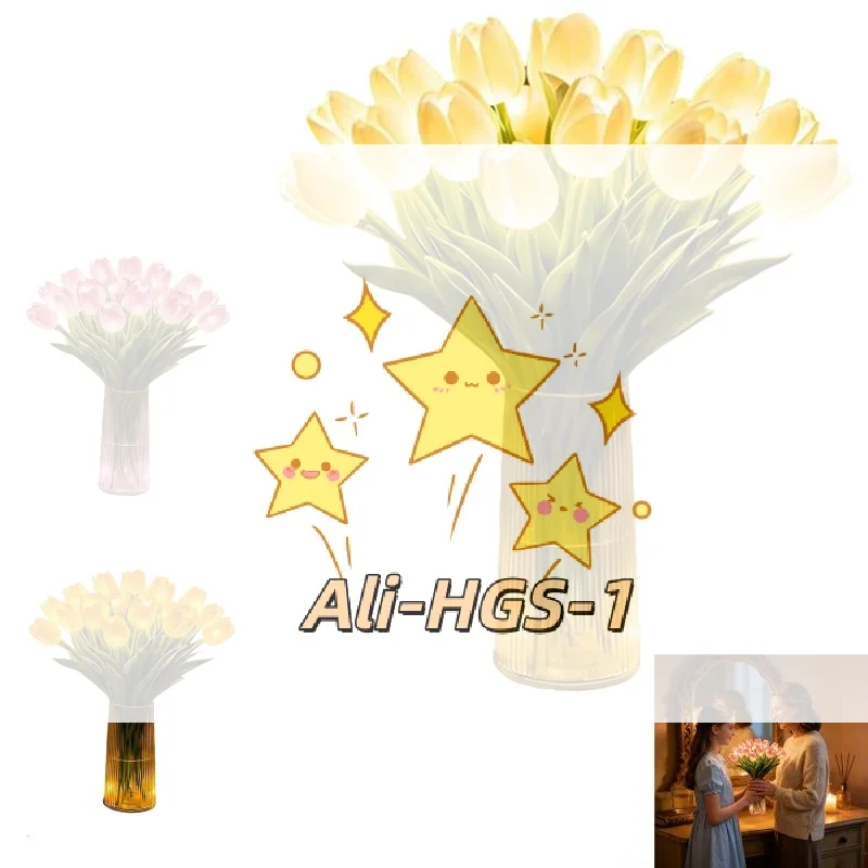 

Twinkling Tree Tulips LED Lights Set 15 Pcs Enchanting Decor for Romantic Evenings