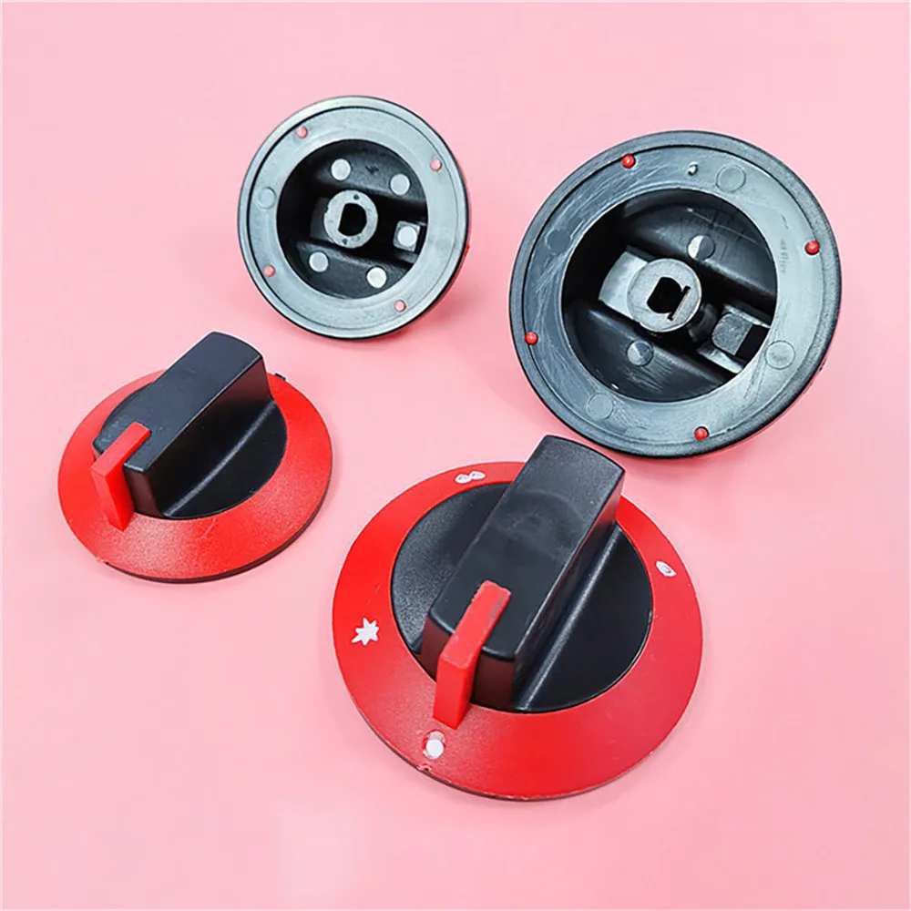 #375 Plastic Black and Red BBQ Temperature Control Knob Inner Valve Shaft Hotel Gas Stove Oven Handle Accessories