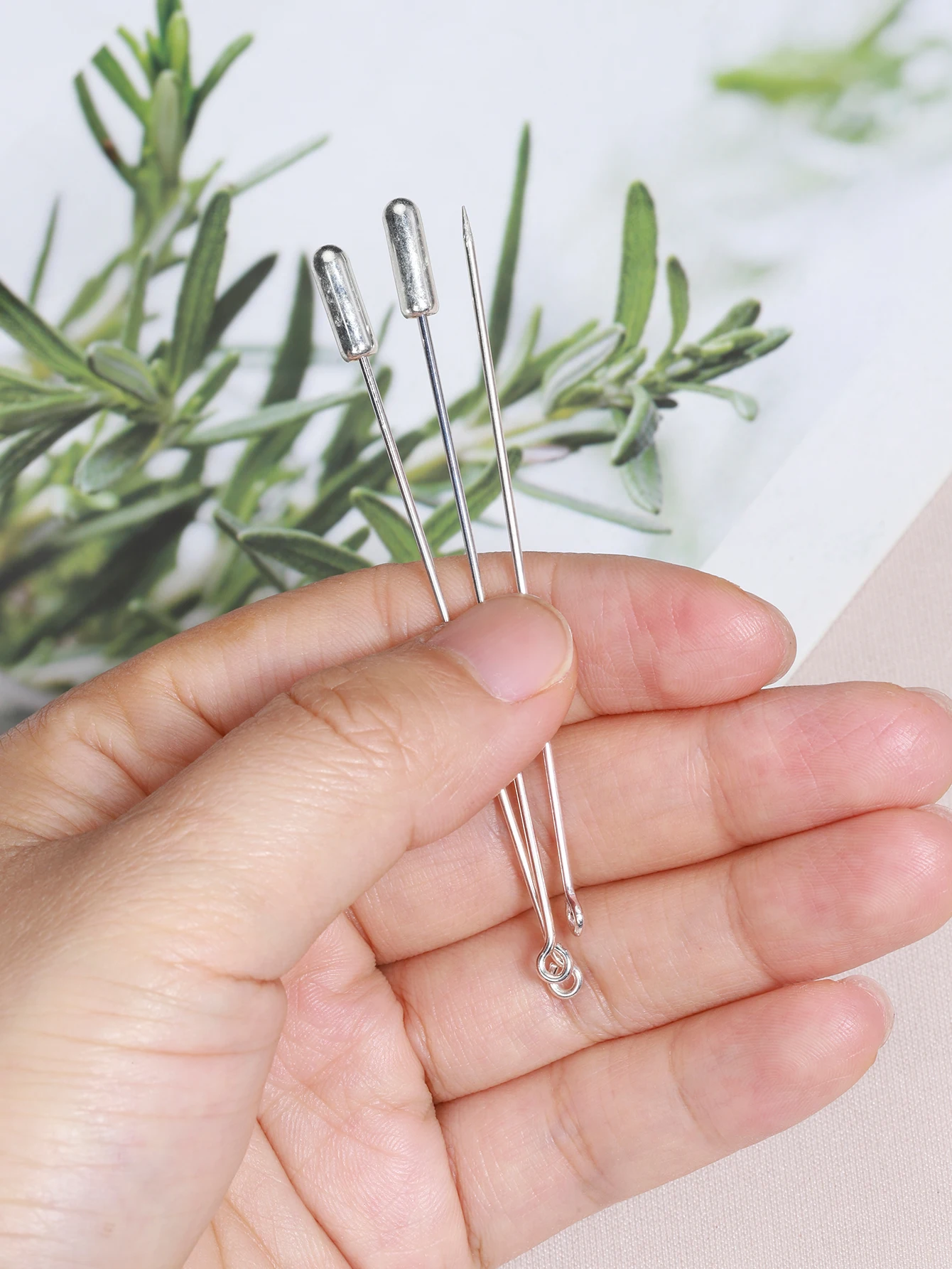 20pcs/lot 50/70mm Stick Metal Brooch Base Pin Safety Stopper Needle for DIY Lapel Badges Hat Jewelry Making Accessories Supplies