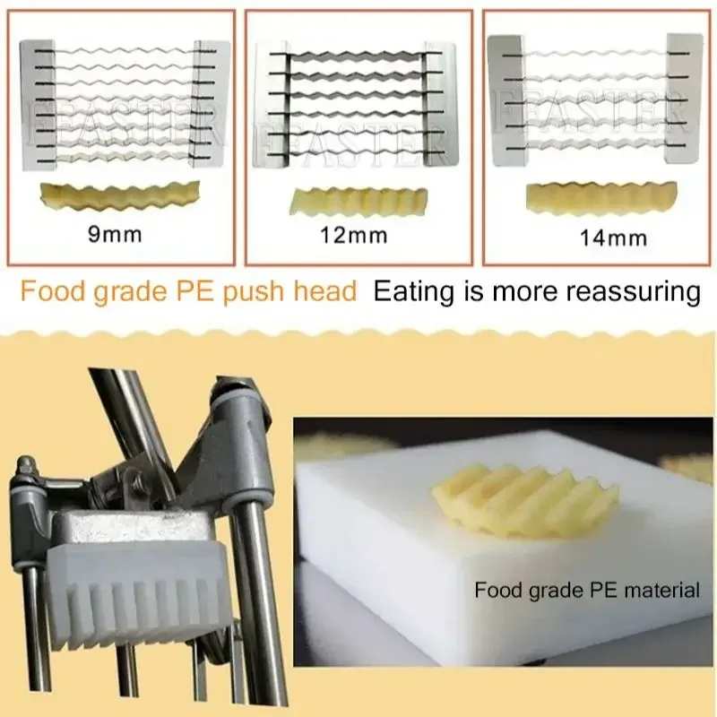 BURUIMU 스테인레스 스틸 상업용 수동 물결 모양의 감자 칩 커터 감자 튀김 야채 과일 절단기