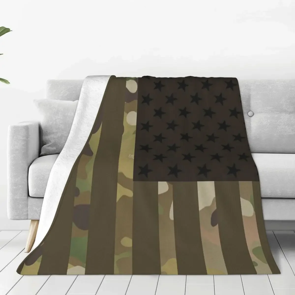 

Camo American Flag Blankets Coral Fleece Plush Decoration Vintage Lightweight Thin Throw Blankets for Bed Car Bedspreads