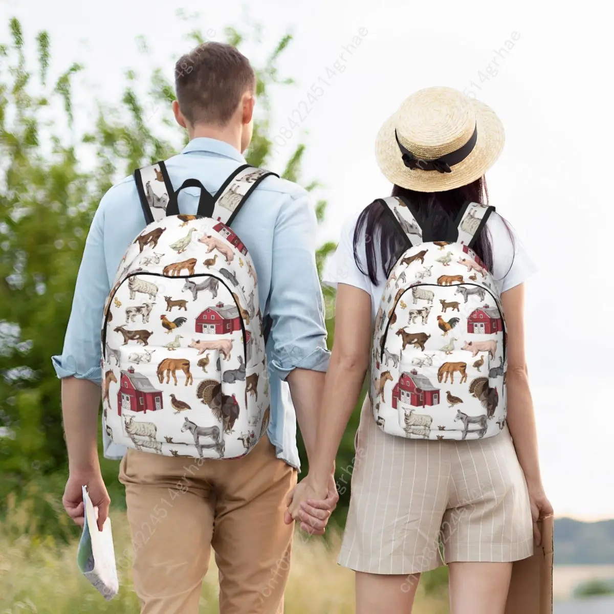 Ransel Hewan Ternak Pedesaan untuk Anak Laki-laki Perempuan, Tas Sekolah Pelajar, Tas Buku, Tas Ransel Angsa Babi, Hadiah