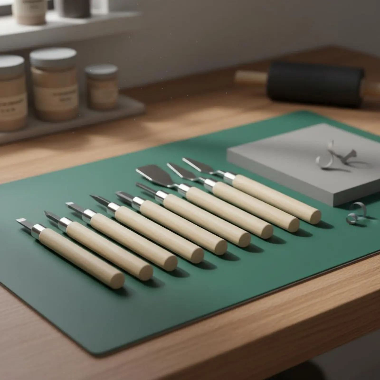 

Набор для линогравюры из 9 предметов: инструменты для точной линогравюры и блочной печати с надежным захватом для любителей