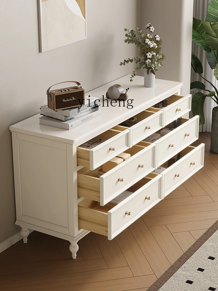 ZF Modern Minimalist Solid Wood Living Room Entrance Storage Cabinet Storage Bedroom Bedside Locker of Bed End