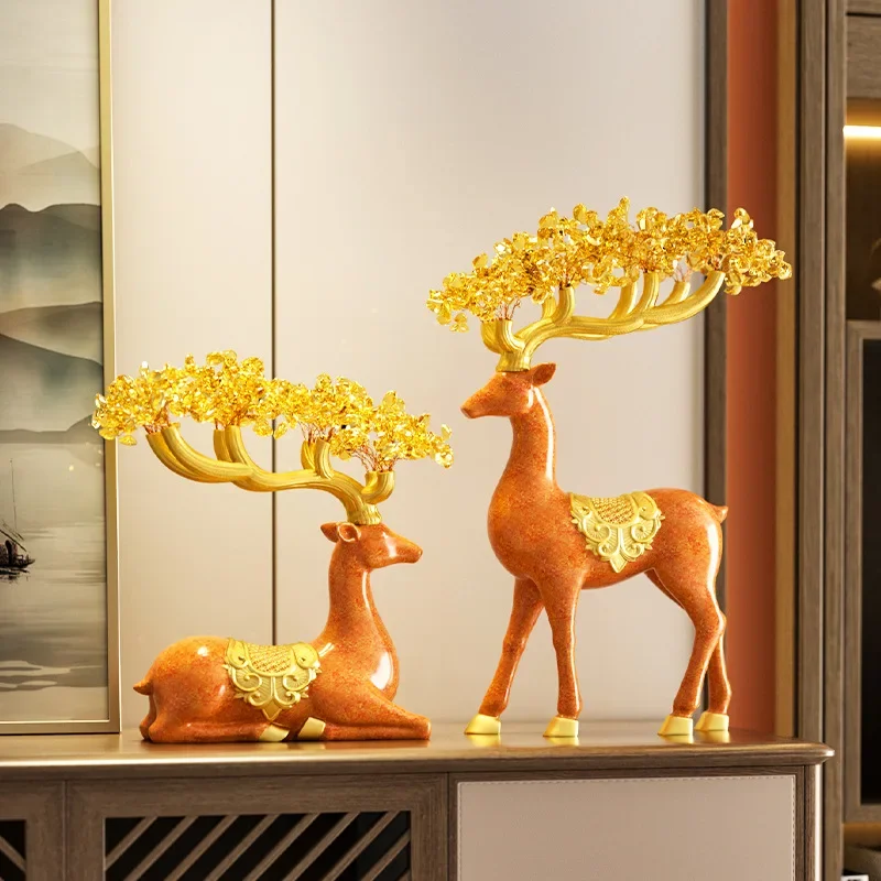 

Lucky deer ornament light high-end living room TV cabinet decoration entrance wine cabinet new house housewarming new home gift