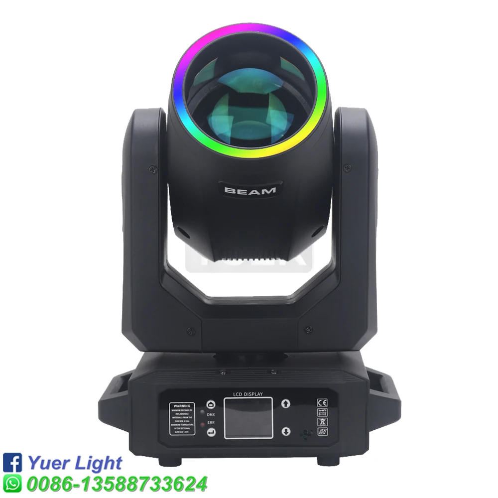 Imagem -02 - Yuer-led Moving Head Beam Light Gobo com Anel 18 Prisma Rainbow Effect Dmx Control Disco Party Clube Iluminação de Palco dj 200w