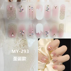 59 Style of Nail Stickers 1Sheet Rhinestones Fashion Nail Wraps Self Adhesive Manicure Decoracion DIY Full Cover Nail Sticker#5-