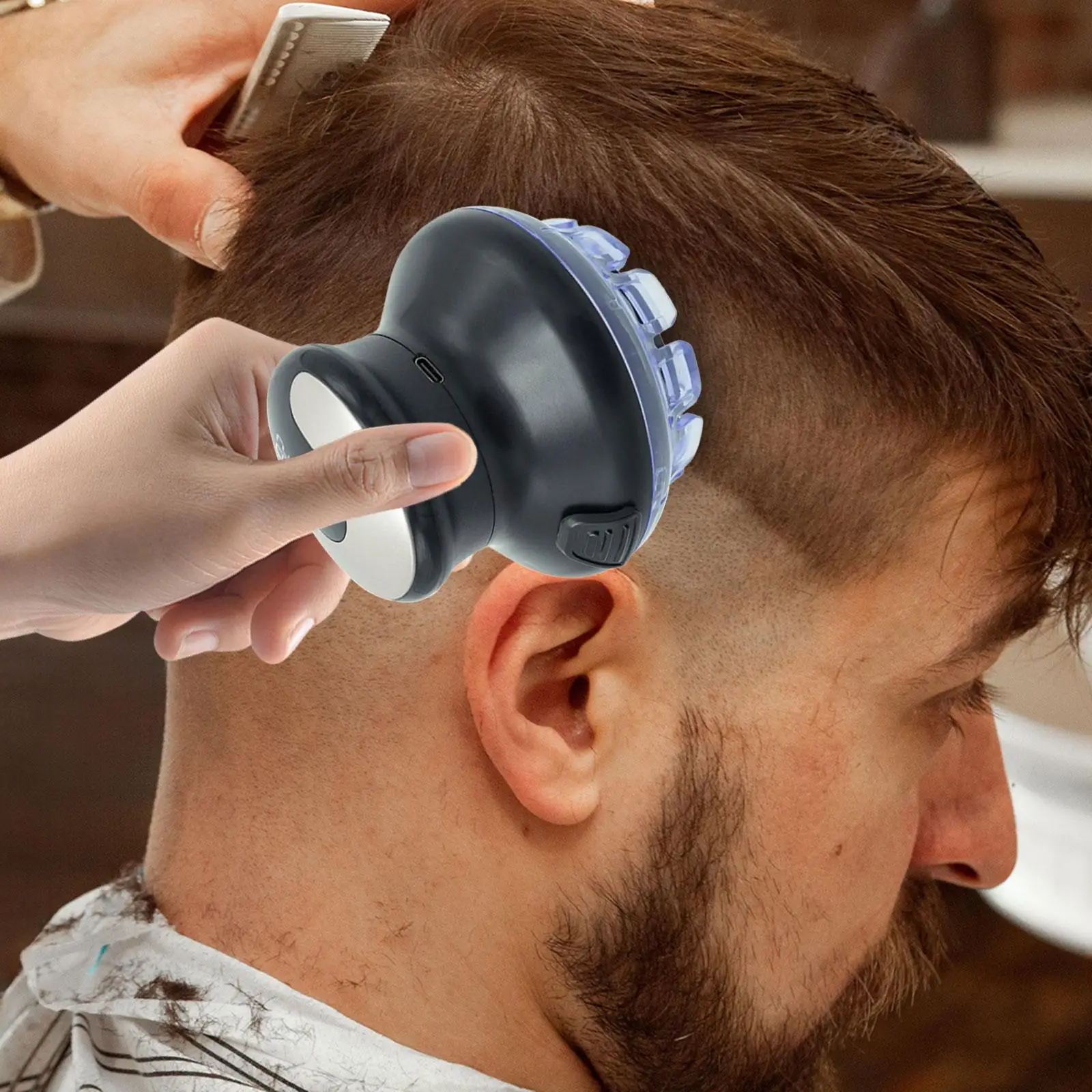 Укладчик волос Укладчик бороды Работа без веревки Стрижка волос с ограничительной щеткой-гребенью