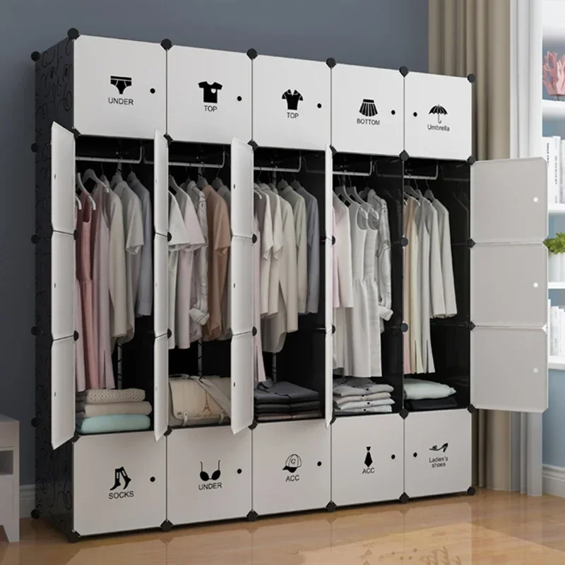 Portable Closets Storage Wardrobes Organizer Plastic Folding Clothing Rack Cabinet Organizer Wordrobe Cabin Salon Furniture