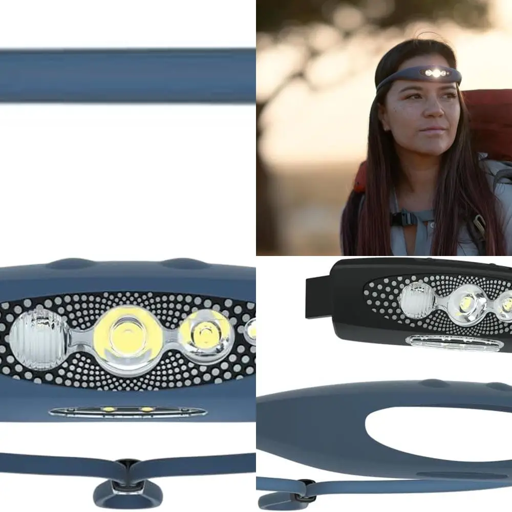 

Перезаряжаемый силиконовый налобный фонарь 400 люмен с 7 режимами — легкий, водонепроницаемый