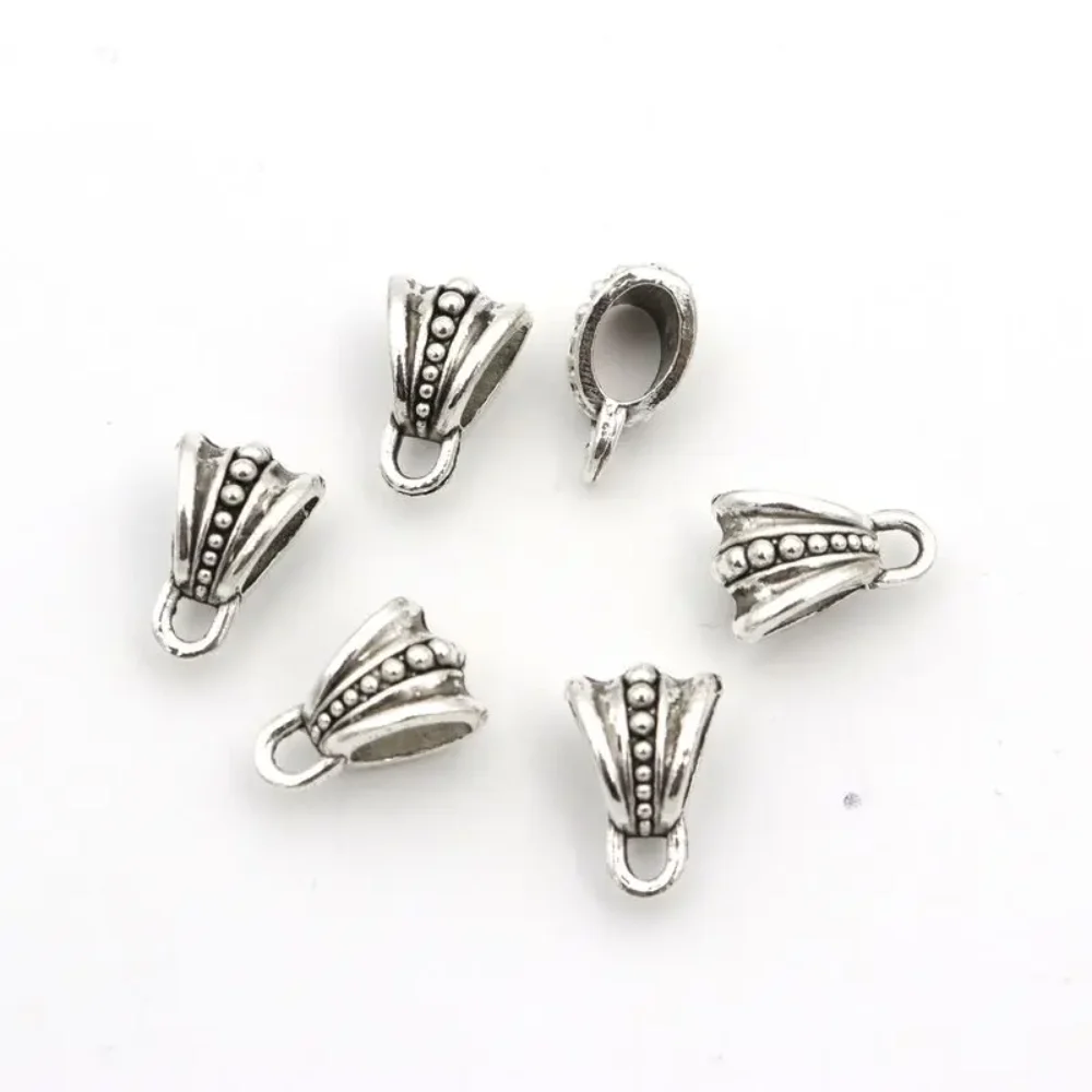 30PCS Tibeten Silver Seed Shape Retro Big Hole Charm Beads Connector Hook For Jewelry Making Wholesale Handmade Diy Accessories