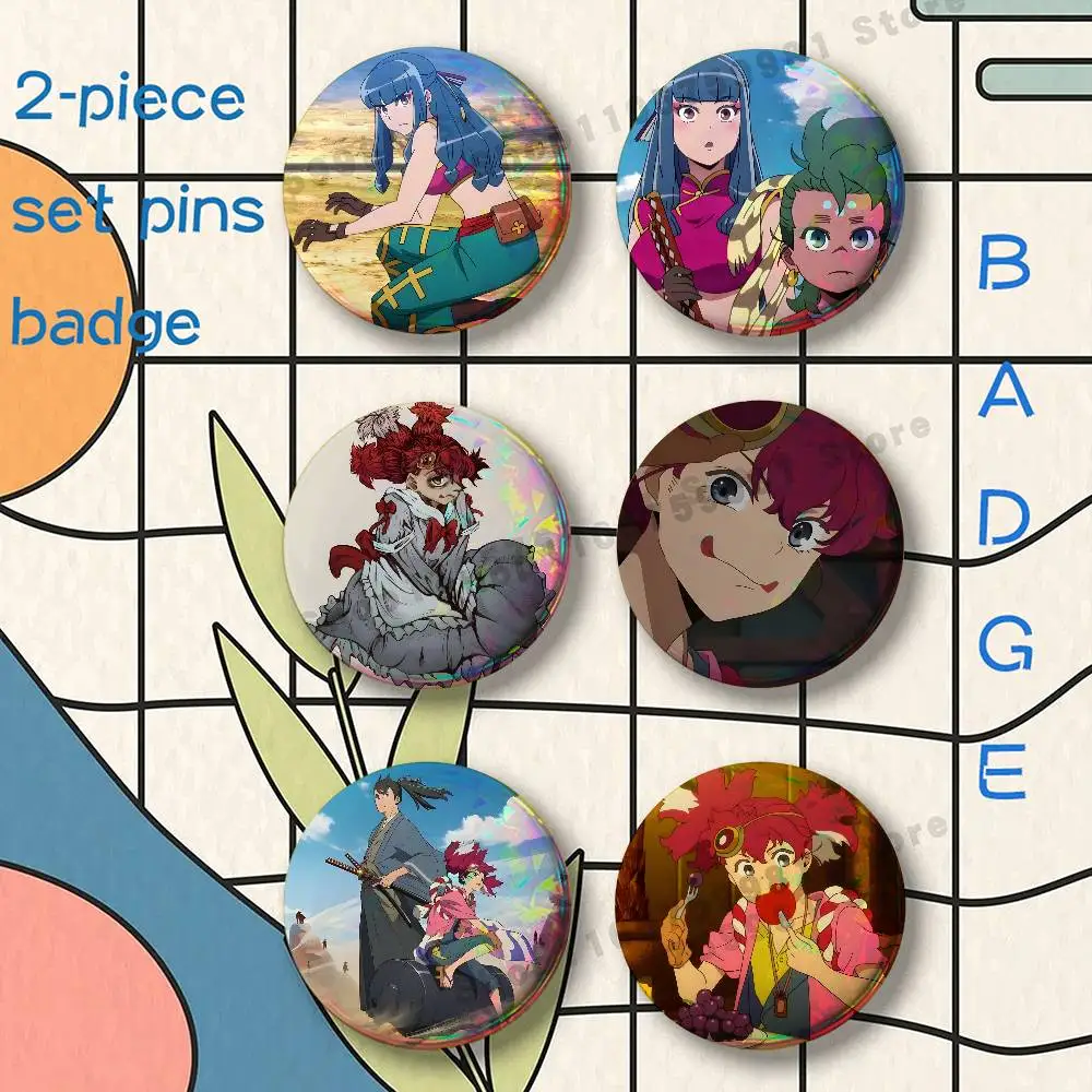 Sorano Isshiki Anime R-Ranman Brooches for Backpack Accessories 25 32 44 58 75mm Round 2-piece set Free Mix