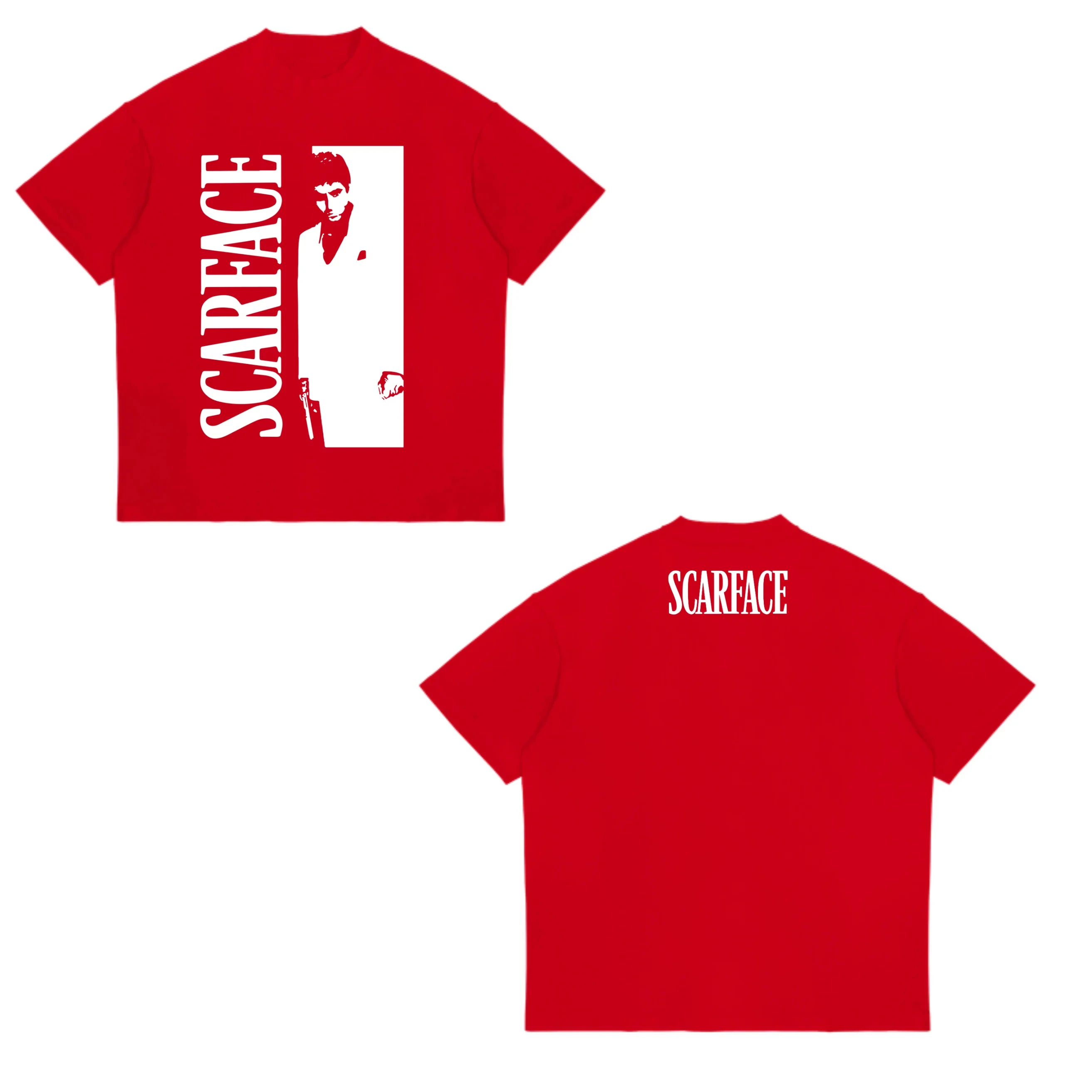 2026 Scarface Al Pacino Classic Movie Short Sleeve Gangster Movie T-shirt Tony Men's Women Hip Hop High Quality Cotton Top Tee