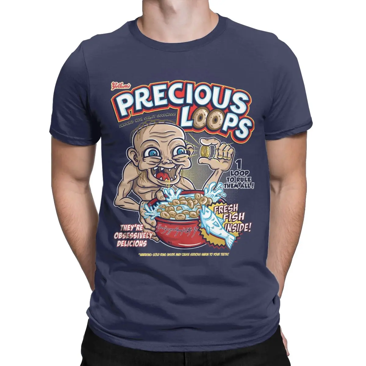 Precious Loops Gollum Ring Men's T Shirts Film Mordor Castle Lord Magic Tee Shirt Round Collar T-Shirts Pure Cotton Clothing